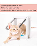 lucky treyvon Large Cat Door, (Outer Size 9.9" x 9.2") 4 Way Locking Cat Flap Door for Interior Exterior, Pet Door, Compatible with Adult Cats and Small Dog