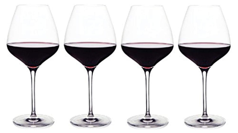 The One Wine Glass - Perfectly Designed Shaped Red Wine Glasses For All Types of Red Wine By Master Sommelier Andrea Robinson, Premium Set Of 4 Lead Free Crystal Glasses, Break Resistant
