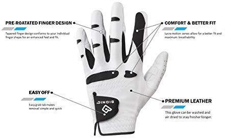 Bionic Gloves –Men’s StableGrip Golf Glove W/ Patented Natural Fit Technology Made from Long Lasting, Durable Genuine Cabretta Leather.