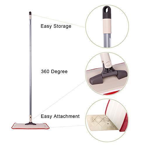 Microfiber Mop for Floor Cleaning-Wet/Dry Professional Flat Mops for Hardwood Floor, Laminate and Tile Floor, with Reusable Mop Pad