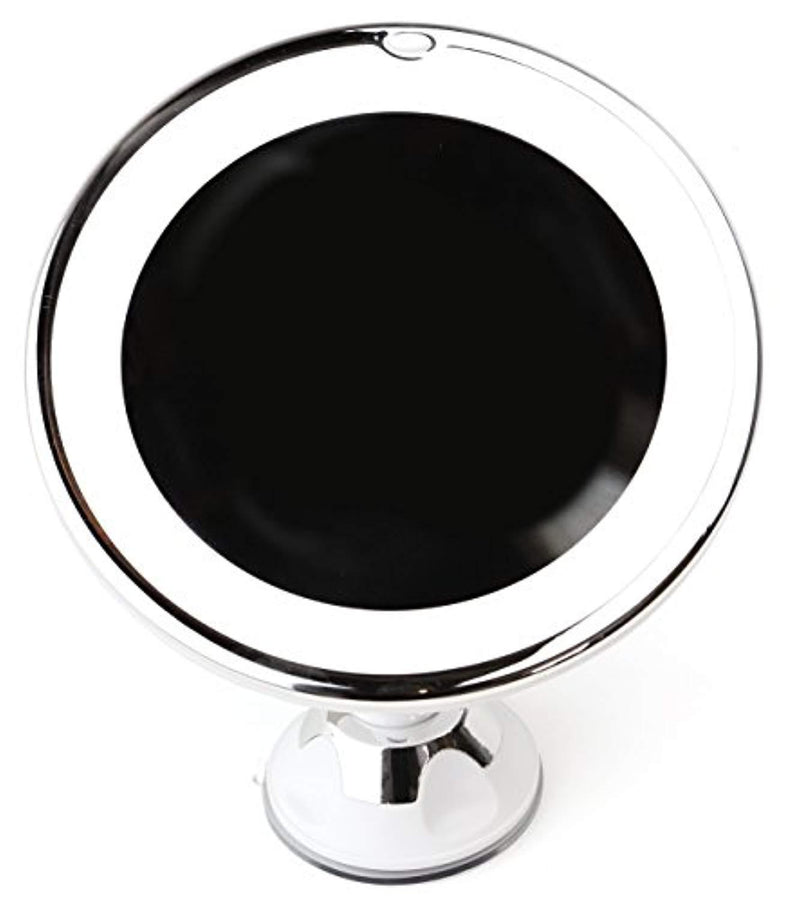 Sparrow Decor Lighted Makeup Mirror 7X Daylight LED Wall Mount Mirror with Locking Suction Cup and Rotating Adjustable Tilting Arm Folds Into Travel Magnifying Mirror - Illuminated Cosmetic Mirror