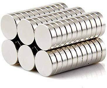 Small Multi-Use Refrigerator Magnets for Refrigerator, Science, Crafts - Tiny Round Disc, Sliver, 5MM x 2MM, 60 Pcs