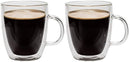 Insulated Double-Wall Glass Coffee Mugs and Tea Cups (Set of 2) | 12 oz Each, Durable, Highest Quality Glass, Dishwasher Safe