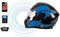 Bluetooth Motorcycle Helmet, FreedConn Full Face Built-in Bluetooth Intercom Waterproof Motorbike Helmet BM22 Bluetooth Evolution Modular Helmets with Dual Visors, 6 Riders Pairing, FM Radio (L, Blue)