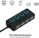 Sabrent 4-Port USB 3.0 Hub with Individual LED Power Switches (HB-UM43)