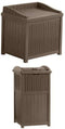 Suncast 22 Gallon Resin Storage Seat - Contemporary Indoor and Outdoor Bin Stores Tools, Toys, and Accessories - Mocha Wicker