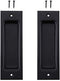 Homlux 6ft Heavy Duty Sturdy Sliding Barn Door Hardware Kit Single Door - Smoothly and Quietly - Simple and Easy to Install - Fit 1 3/8-1 3/4" Thickness Door Panel(Black)(J Shape Hangers)