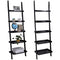 LEAN ON US Tangkula Ladder Bookcase 5-Tier Wood Leaning Shelf Wall Plant Shelf Ladder for Home Office Modern Flower Book Display Shelf Storage Rack Stable A-Frame Wooden Ladder Shelf (Black)