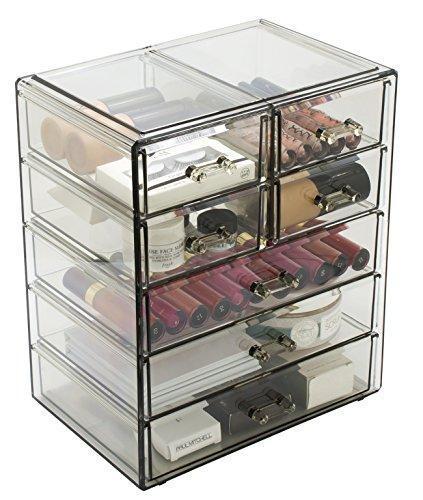 Sorbus Cosmetics Makeup and Jewelry Big Storage Display-Stylish Vanity, Bathroom Case, 4 Large, 2 Small Drawers, Clear