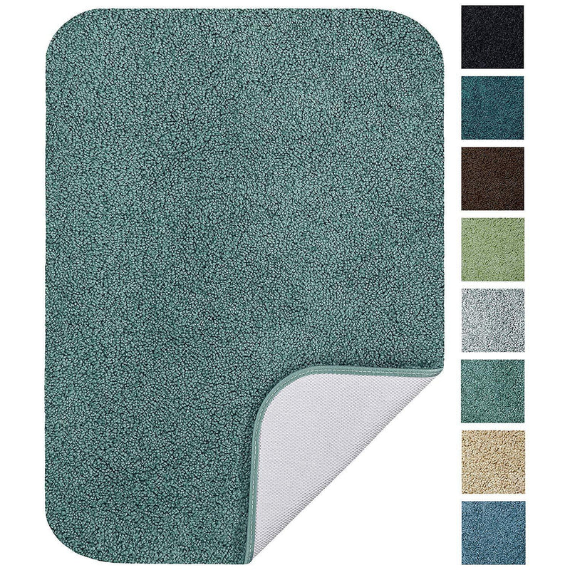 Maples Rugs Bathroom Colorsoft 20" x 21.5" Non Slip Washable Contour Toilet Rug [Made in USA] Soft & Quick Dry for Bath Floor Chocolate Nib