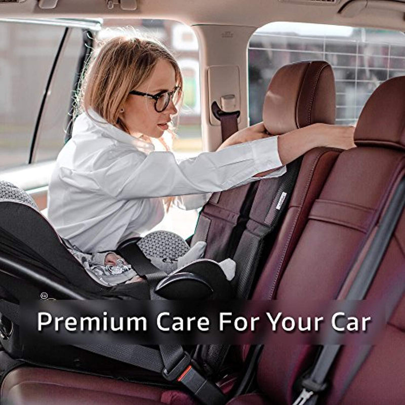 Car Seat Protector - Premium Carseat Auto Cover - For Baby & Infant Safety Seat as Kick Mat - Covers your Expensive Leather Seats with Thick Pad - Waterproof and Dirt Resistant - For SUV, Sedan, Truck