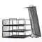 4 Tier Stackable Paper Tray - Metal Mesh Office File Organizer for Desk Printer Letter Teacher Paper Black Color by DeElf