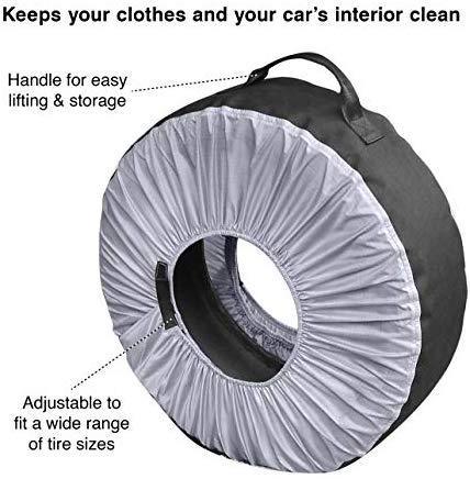 Kurgo Seasonal Tire Tote | Wheel Felts | Spare Tire Cover | Portable Wheel Bags | Winter Tire Cover | Eco-Friendly Tire Totes | Handle for Easy Transportation | Universal Fit