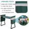 Fitnessclub Deep Seat Garden Kneeler and Seat-Folding Garden Kneeler with 2 Ex-Large Tool Pouches-Gardener Foldable Bench Stool with Kneeling Pad Cushion-Gardening Bench