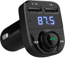 Handsfree Call Car Charger,Wireless Bluetooth FM Transmitter Radio Receiver,Mp3 Music Stereo Adapter,Dual USB Port Charger Compatible for All Smartphones,Samsung Galaxy,LG,HTC,etc.