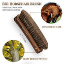 TAKAVU 6.7" Horsehair Shoe Shine Brush - 100% Soft Genuine Horse Hair Bristles - Unique Concave Design Wood Handle - Comfortable Grip, Anti Slip - for Boots, Shoes & Other Leather Care (
