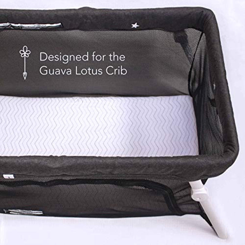 Guava Lotus Travel Crib Sheets (Set of 2) - 100% Organic Cotton Crib Sheets, Baby and Toddler, Fitted Crib Sheets, for Boys & Girls (for The New 4 TAB Mattress ONLY)