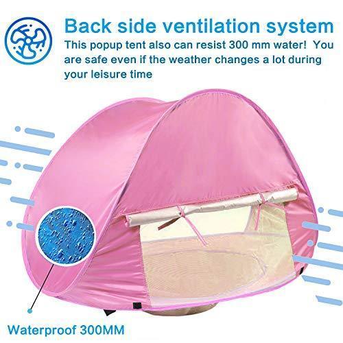 Baby Beach Tent, Pop Up Portable Sun Shelter with Pool, 50+ UPF UV Protection & Waterproof 300MM, Summer Outdoor Baby Tent for Aged 0-4 Infant Toddler Kids Parks Beach Shade by TURNMEON