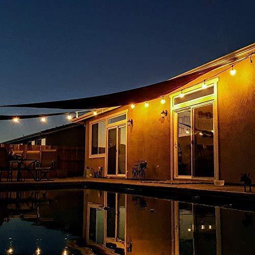 LED String Light, 52Ft Shatterproof and Waterproof PC Material Outdoor Indoor, Heavy Duty Connectable Cord for Home Patio Party Gazebo Festival Celebration Decoration, 18 Bulbs (Warm White)