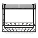 DHP 4299019 Triple Black Metal Bunk Bed Frame, Twin Size,