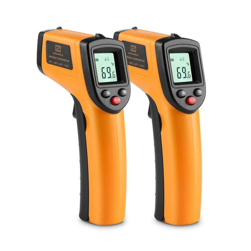 Infrared Thermometer Temperature Gun, 2 Pack Non-contact Laser Thermometers Instant Read Hand Tool For Kitchen/Outdoor, -58℉～716℉, AC Units Heater Check, AAA Battery Not Included