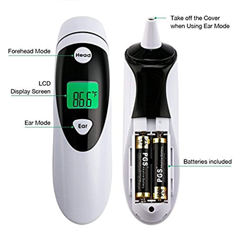 Baby Ear and Forahead Themometer,Firhealth Medical Infrared Digital Dual Mode Thermometer For Baby Infant Toddler and Adults-Temperature and Fever Health Alert Clinical Data-FDA and CE Approved