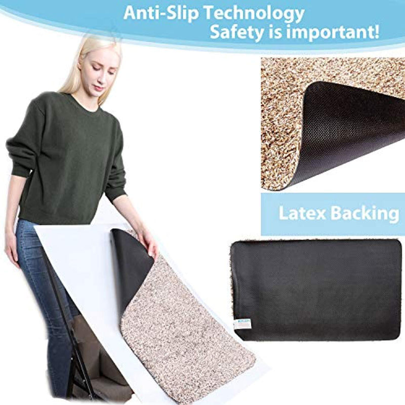 2 Packs of Premium Absorbs Magic Door Mat Size : 17.7" X 29.5" for Doorway, Staircase, Shoe Mat, Balcony, Front door, Mud mat Non-Slip Latex Backing, Pick up Mud, Dirt, Dust, Water from shoe and Pet