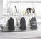 3 Glass Mason Jars with Black Chalk Label - 17 Ounces Clear Chalkboard Mugs on Galvanized Caddy with Handle - Home and Party Drinkware Set, Utensil Organizer, Vintage Rustic Decor Set