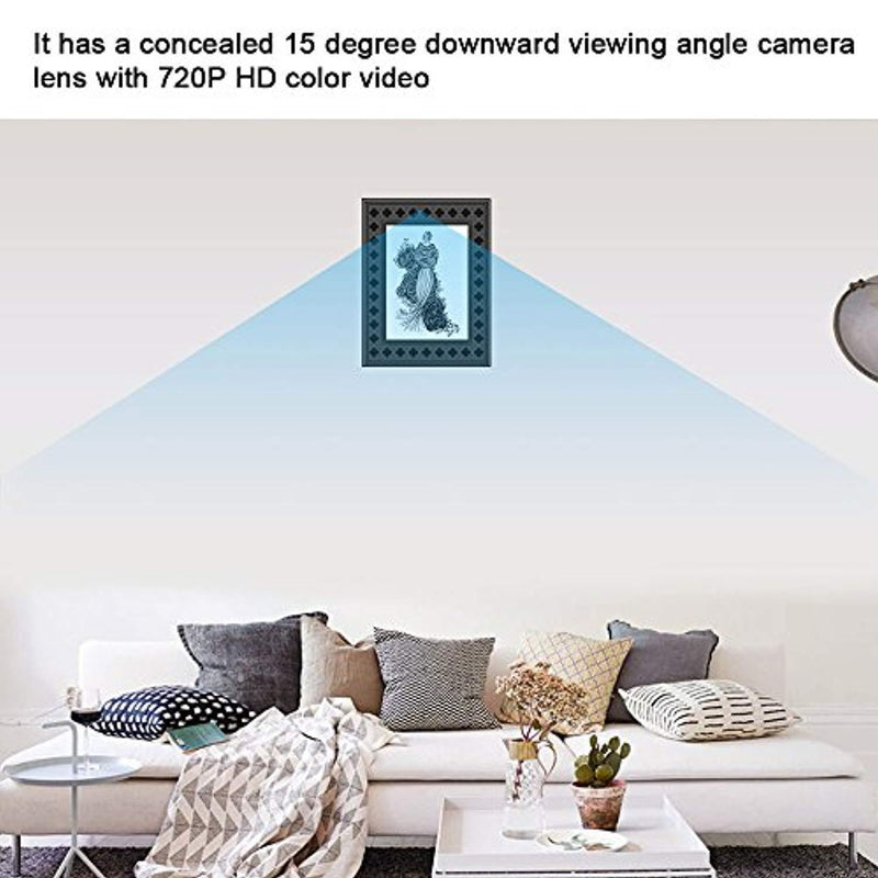 Hidden Spy Camera WiFi Photo Frame 720P HD Home Security Camera Night Vision and Motion Detection Wireless IP Nanny Cam with One Year Battery Standby Time and Instant Alerts To Smartphone (Video Only)