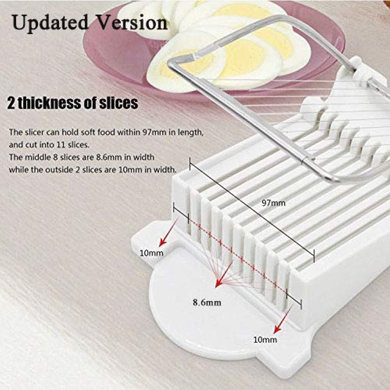 Luncheon Meat Slicer Yummy Sam Cheese Slicer Boiled Egg Slicer Fruit Slicer Soft Food Slicer Sushi Cutter Canned Meat Slicer with 10 Cutting Wire in Stainless Steel