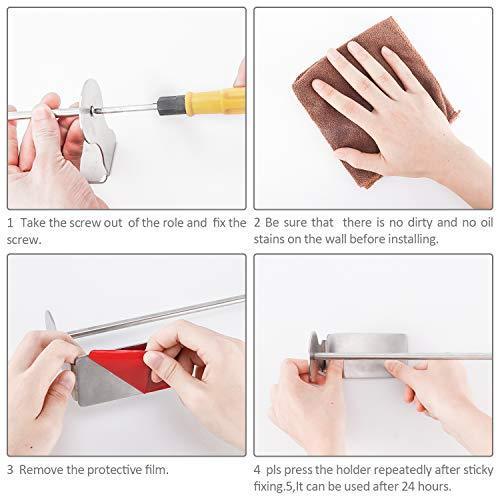 Adhesive Wall Mounted Paper Towel Holder – Quick Load Stainless Steel Kitchen Tissue Dispenser For Vertical & Horizontal Installation – For Kitchen Wall, Under Cabinet, Bathroom (Silver, 3.9Wx12.4H)