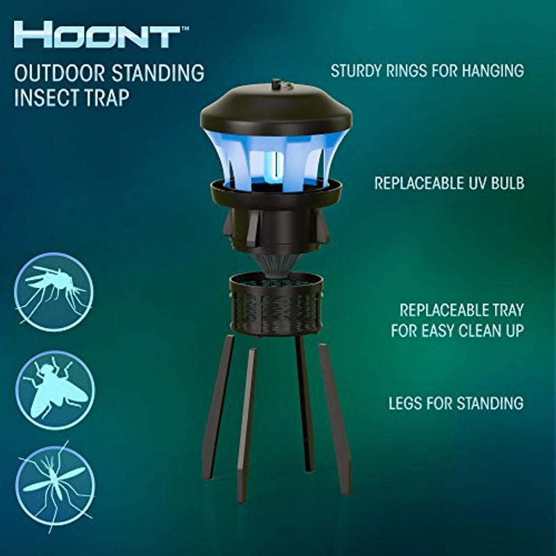 Hoont Indoor Outdoor 3-Way Mosquito and Fly Trap Killer with Stand - Bright UV Light, Fan & Attractant / Get Rid of All Mosquitoes, Wasps, Etc. – Perfect for Gardens, Yards, Patio, etc. [UPGRADED]