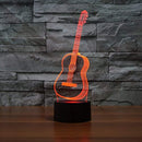 Lmeison Guitar 3D Optical Illusion Desk Lamp Unique Night Light for Home Decor 7 Colors Changing USB Powered Touch Button LED Table Lamp - Creative Gift for Kids/Friends/ Birthdays/Holidays