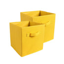 Zuer Foldable Storage Cubes- Thickening Collapsible Fabric Boxes Household Cube Storage Box - Moistureproof, Dustproof, Odourless (2 Pack) (Yellow)