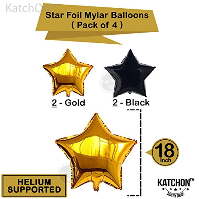 KATCHON 031 Party Decorations Kit-Happy Birthday Banner, 30th Balloons,Gold and Black, Number 30