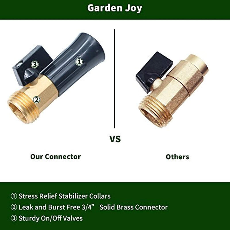 GardenJoy Garden Hose, 100ft Expandable Water Hose with All Improved Leakproof 3/4 Solid Brass Connector, 3300D Stretch Fabric With 9 Function High Pressure Spray Nozzle Flexible Expanding Hose, Green