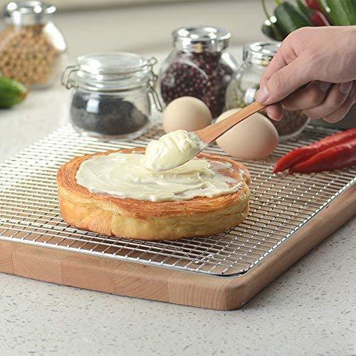 Stainless Steel Wire Cooling Rack, Cookie Cooling Rack, Baking Rack, Grid Design, Size 12" x 17" Dishwasher Safe Wire Rack. Fits Half Sheet Cookie Pan Oven Safe Rack