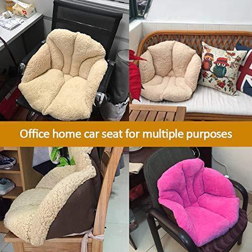 Moral Chase Support Waist Backrest Pad Seat Cushion Cashmere Wool Keep Warm, Best Cushion for Home Office Chair, Car Seat, Recliner (Khaki)