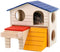 kathson Pet Small Animal Kingdom Hideout Hamster House Deluxe Two Layers Wooden Hut Chews Play Toys