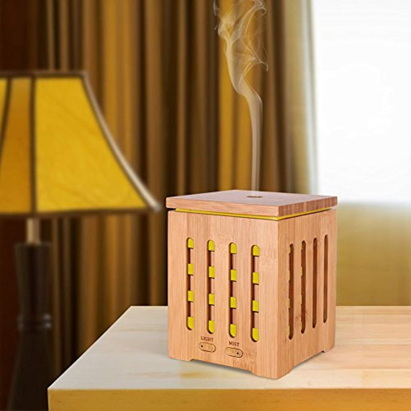 【Natural Aromatherapy】Real Bamboo Essential Oil Diffuser, Ultrasonic Aromotherapy Diffusers Cool Mist Aroma Diffuser Humidifier for Home Office Yoga Baby Room