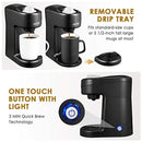 Aicok Single Serve Coffee Maker, Single Cup Travel Coffee Brewer with One-Touch Button for Most Single Cup Pods including K-CUP pods, Quick Brew Technology, 800W, Black