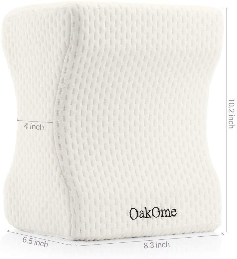 oakome Knee Pillow for Side Sleepers - Memory Foam Knee Pillow with Washable Cover for Sciatica Relief, Back Pain, Leg Pain, Pregnancy, Hip