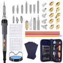 43PCS Wood Burning Kit, Woodburning Tool with Soldering Iron, Wood Burning/Soldering/Carving/Embossing Tips, Stand, Pencil, Carbon Transfer Paper, Stencil, Carrying Case by Holife
