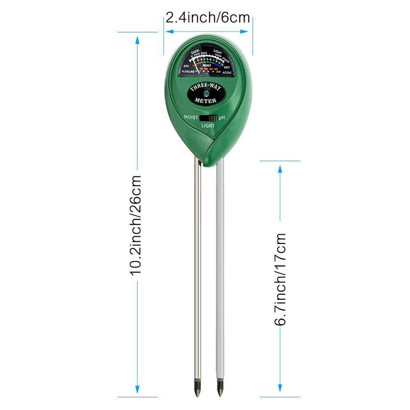 KKmall 3-in-1 Soil Meter with Moisture Light and PH Test Function