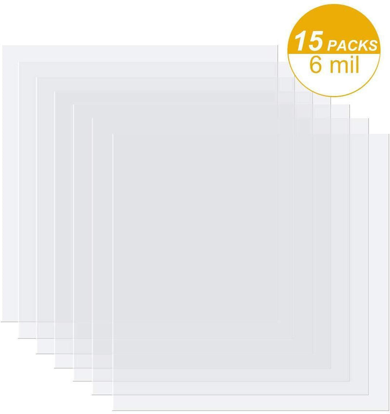 15 Pieces 6 mil Blank Stencil Material Mylar Template Sheets for Stencils, 12 x 12 inches