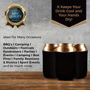 QualityPerfection 100 Black Party Drink Blank Can Coolers(12,25,50,100,200 Bulk Pack) Blank Beer,Soda Coolies Sleeves | Soft,Insulated Coolers | 30 Colors | Perfect For DIY Projects,Holidays,Events
