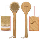 VAMIX 100% All Natural Boar Bristle Bath Dry Body Brush-Exfoliating Body Massager with Long Wooden Handle for Dry Brushing and Shower