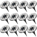 Sunco Lighting 12 Pack Solar Path Lights, Dusk-to-Dawn, Cross Spike Stake for Easy in Ground Install, Solar Powered LED Landscape Lighting - RoHS/CE