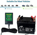 Mroinge MBC016 6V / 12V 1A Fully Automatic trickle Battery Charger/maintainer for Automotive Vehicle Motorcycle Lawn Mower ATV RV powersport Boat, Sealed Deep-Cycle AGM Gel Cell Lead Acid Batteries