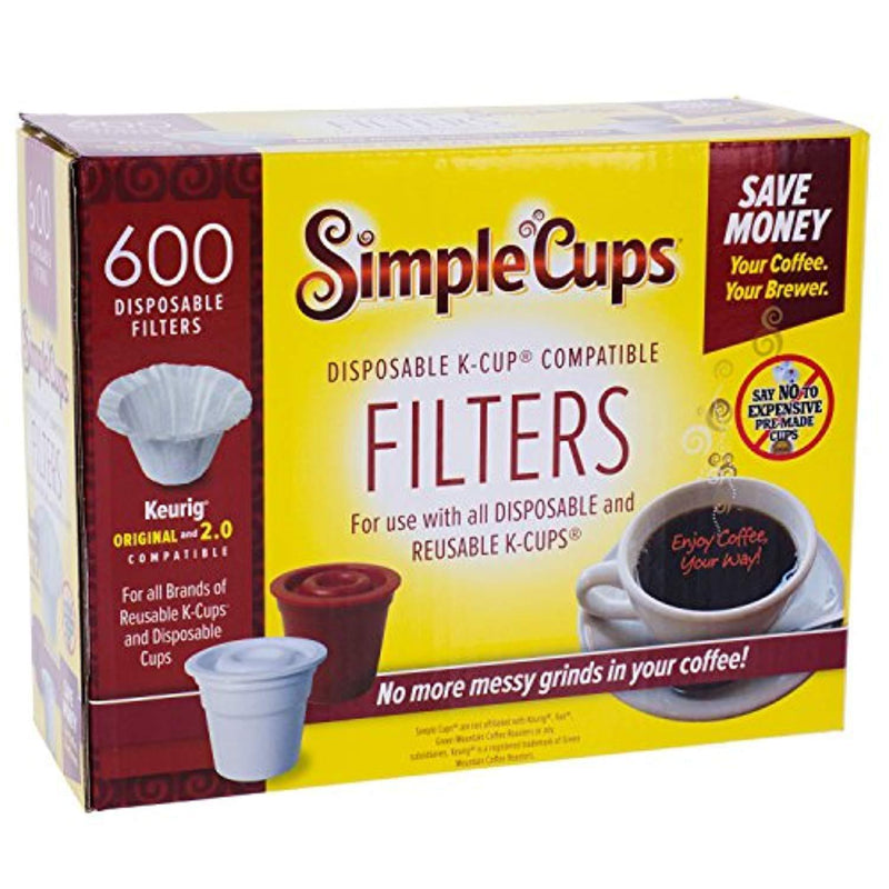 Disposable Filters for Use in Keurig Brewers- 600 Single Serve Replacement Filters for Regular and Reusable K Cups- Use Your Own Coffee in K-cups